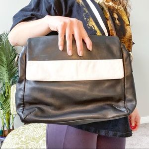 Donald J. Pliner Black White Shoulder Satchel Bag